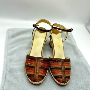 Vintage Modigliani Made in the Philippines-Rope covered Wedges Size 7-1/2